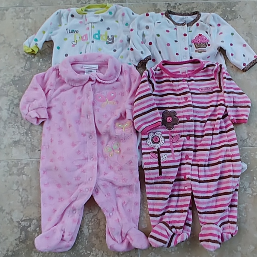Set of 4 Carter's terry sleepers